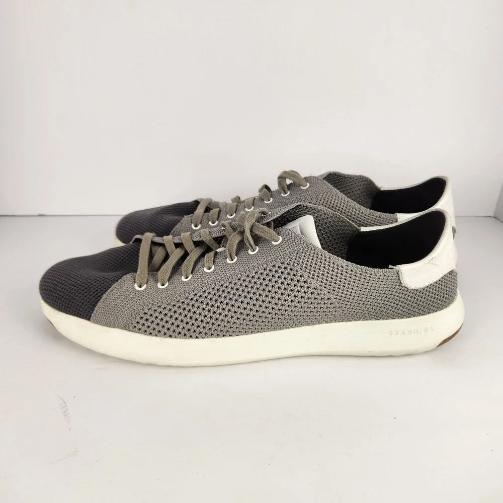 Cole Haan Men's Grand Pro Comfortable Mesh Lace-up Gray/White Sneakers Size 13M